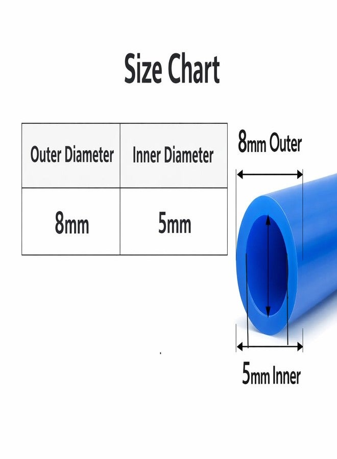 SYLIX أنبوب ضاغط هواء هوائي SYLIX 8MM، أنبوب من البولي يوريثان، مناسب لتركيب ضاغط الهواء، ونقل السوائل، أو الاستخدام الصناعي، 16 قدم/ 8 × 5، أزرق (5 أمتار). - Image 4
